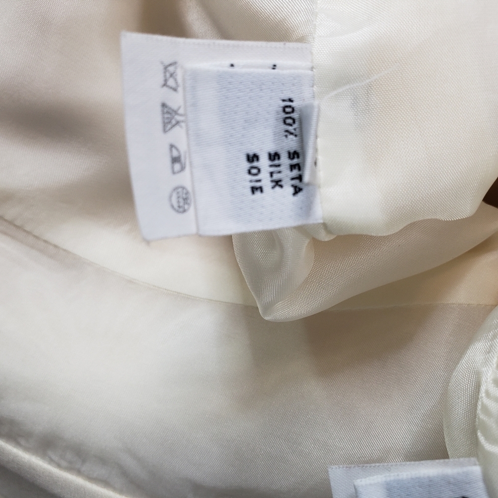 Provasou cream silk skirt suit flower buttons floral embroidered - Picture 13 of 13